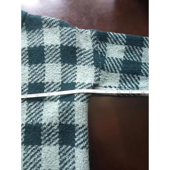 FULL TILT Wavy Checker Sweater Large Green  Y2K 90s Retro Size Medium - Picture 7 of 9